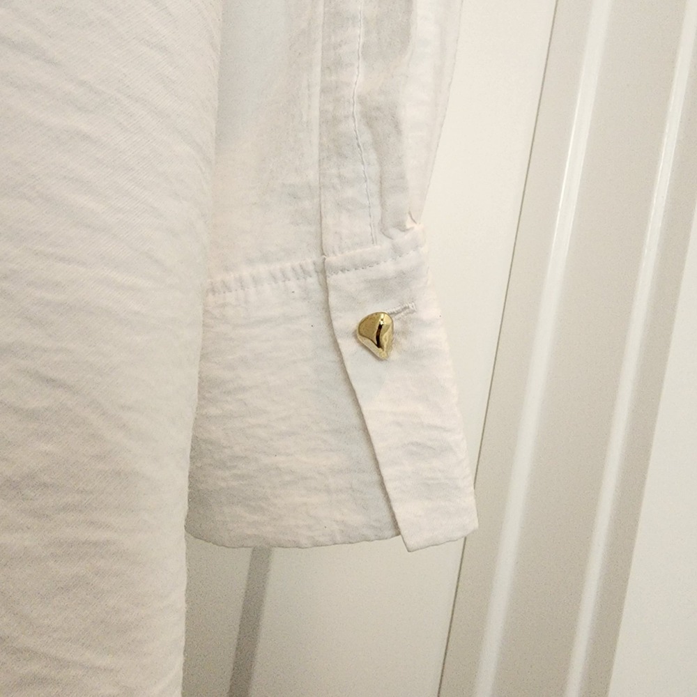 Vince White Wrap Shirt Dress XL Long Sleeve Quiet Luxury Minimalist‎ Resortwear - Picture 10 of 16